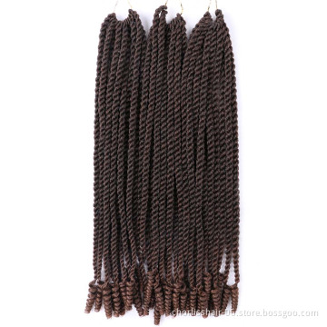 Wholesale Cheap Ombre Color 14/18 Inches 150/210g Goddess Senegal Twist With Spring Curly Ends Synthetic Crochet Braiding Hair